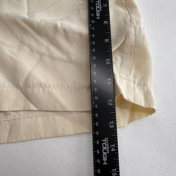 Zara Woman Ivory Elastic Waist Drawstring Shorts Size S Pockets Lightweight - Picture 4 of 8